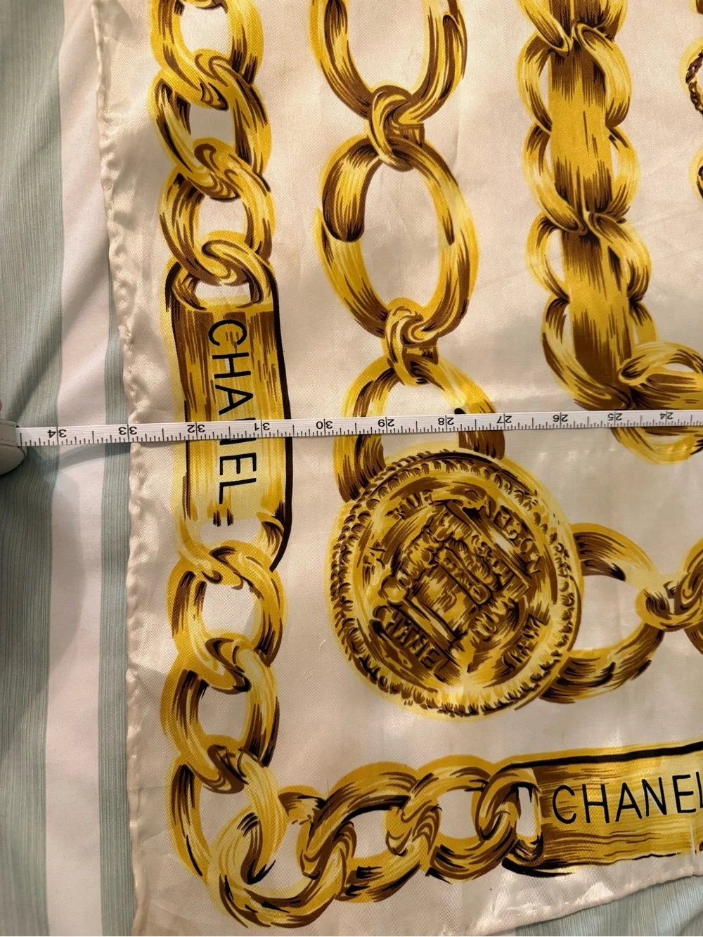 Authentic Vintage CHANEL Silk Scarf-COA